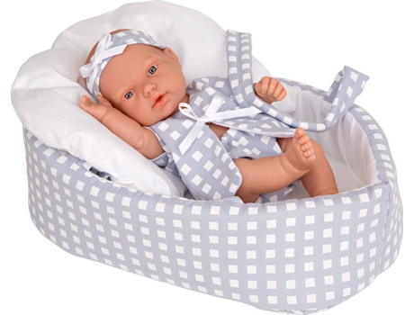 Muñeco ARIAS Elegance 26 cm Pillines Azul c/ Capazo (Edad Mínima: 0 Años - 24,5 x 15 x 40,5 cm)