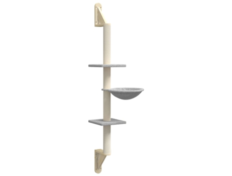 vidaXL Árbol rascador para gatos de pared gris claro 142,5 cm