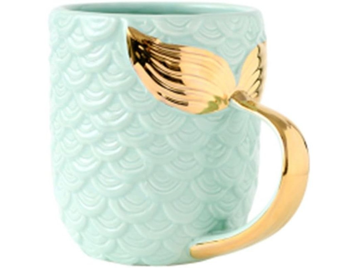 Taza De Porcelana Con Diseño De Sirena, 443 Ml, Taza Grande Y Bonita Para Café, Té O Como Regalo De Cumpleaños.