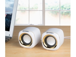Minialtavoces Usb Duales Con Cable Para Computadoras De Escritorio (blancos)