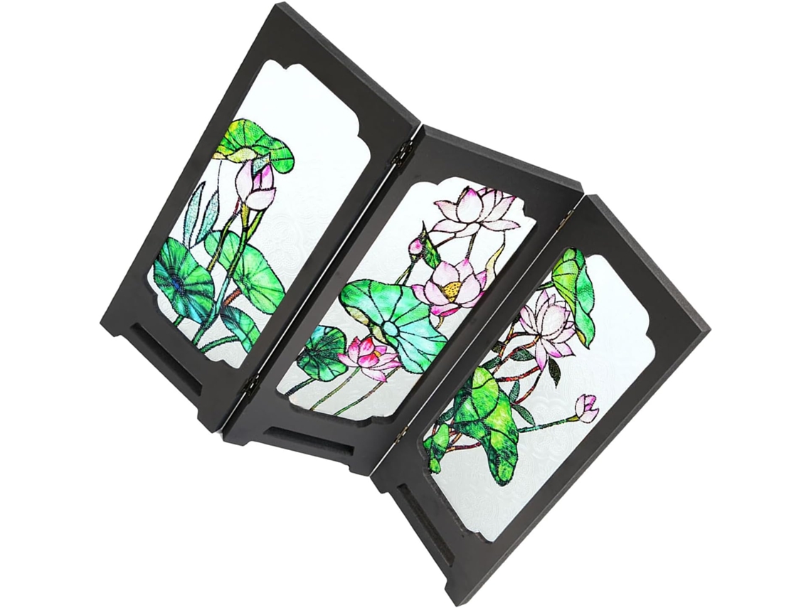 Mini Biombo Plegable De Acrílico 3d Tradicional Chino, Biombo De Mesa Plegable Compacto, 1 Pieza.