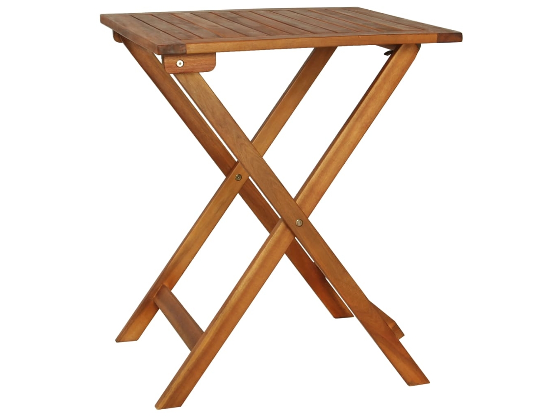 Maison Exclusive - Mesa Y Sillas Bistró Plegables 3 Pzas Y Cojines Madera Maciza