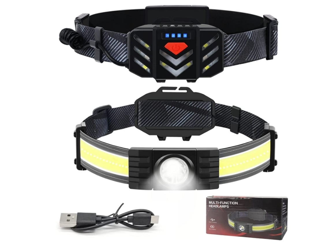 Faro delantero Yunzii 270 de haz ancho con luz trasera roja, 6 modos, IPX6 resistente al agua, ajustable, 1000 lúmenes, negro