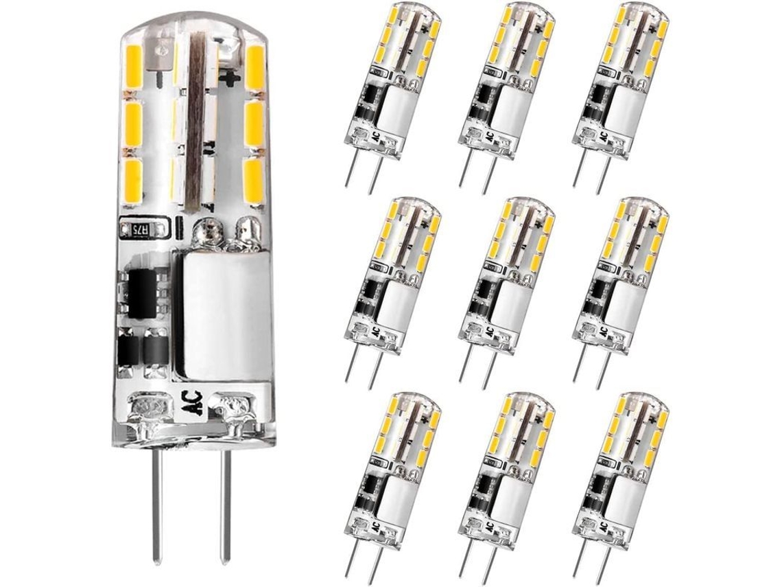 Bombilla Led G4 De 2w Y 200lm, Equivalente A Una Halógena De 20w, Luz Blanca Cálida De 3000k, 12v Ca/cc, Sin Parpadeo, Para Timbre De Cocina.