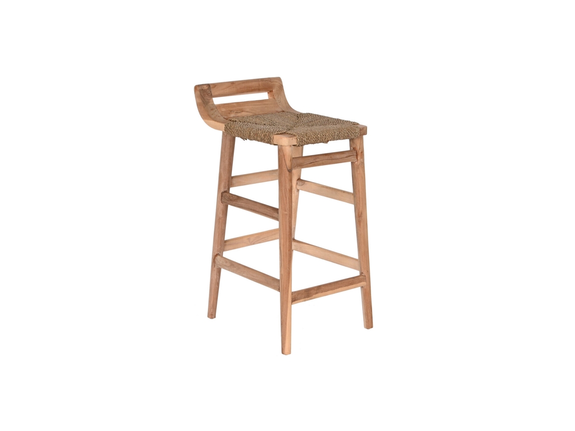 Taburete Teca Fibra Natural 39x47x77cm