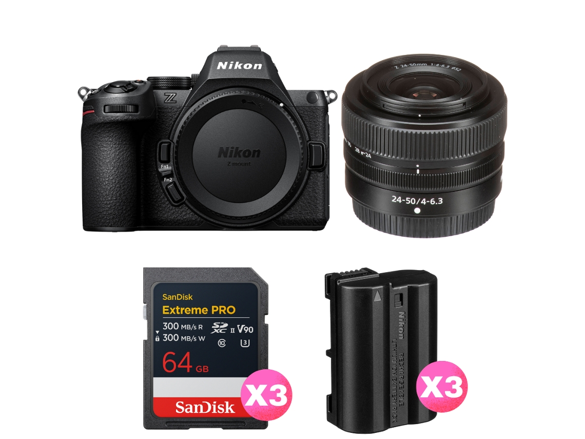 Nikon Z5 Ii + 24-50mm F/4-6.3 + 3 Sandisk 64gb Extreme Pro Uhs-ii Sdxc + 3 Nikon En-el15c + Ebook “20 Consejos Para Fotos Que Impactan”