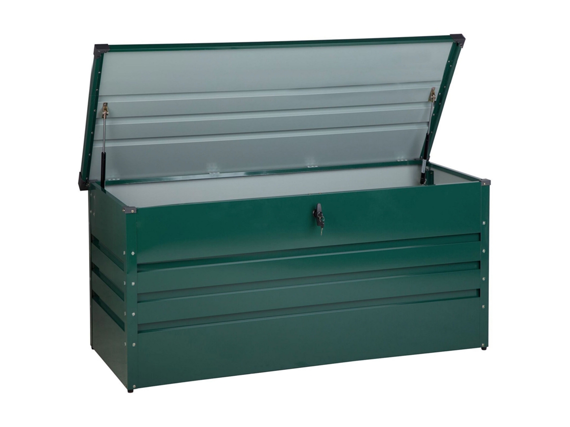 Arcón para exterior BELIANI Cebrosa de Acero Verde 132x62x64