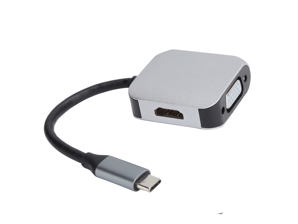 Hub Usb Tipo C Con Hdmi 4k Y Vga 1080p, Estación De Acoplamiento Plug And Play, Material De Aleación De Aluminio.