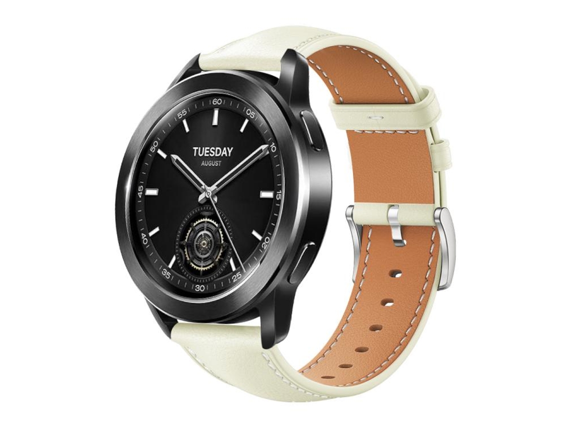 Correa para Xiaomi Watch S3 / 2 Pro / S2 / S1 - Piel negra - Cabeza plana - Textura de tiburón (22 mm)