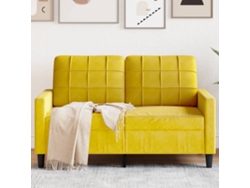 Sofá De 2 Plazas Terciopelo Amarillo 120 Cm