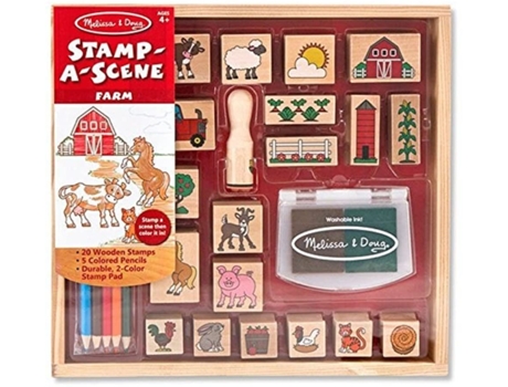 Jogo de Mesa MELISSA & DOUG Farm Stamp Set (4 Anos)