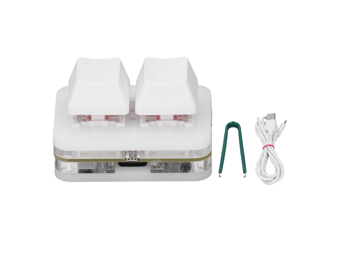 Teclado Mecánico Con 2 Interruptores Rojos, Mini Usb Y Función De Copiar Y Pegar Para Juegos De Ritmo - Blanco