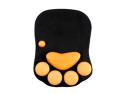 Alfombrilla De Ratón Con Reposamuñecas, Bonito Diseño De Huella De Gato, Reposamuñecas Negro.