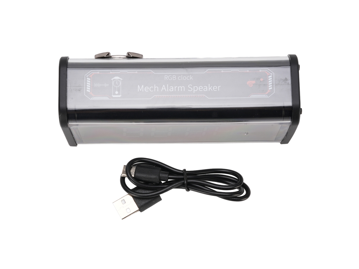 Relógio Alto-falante Com Tela Grande, Alarme, Display De Temperatura E Bluetooth 5.3 Para Uso Diário Preto