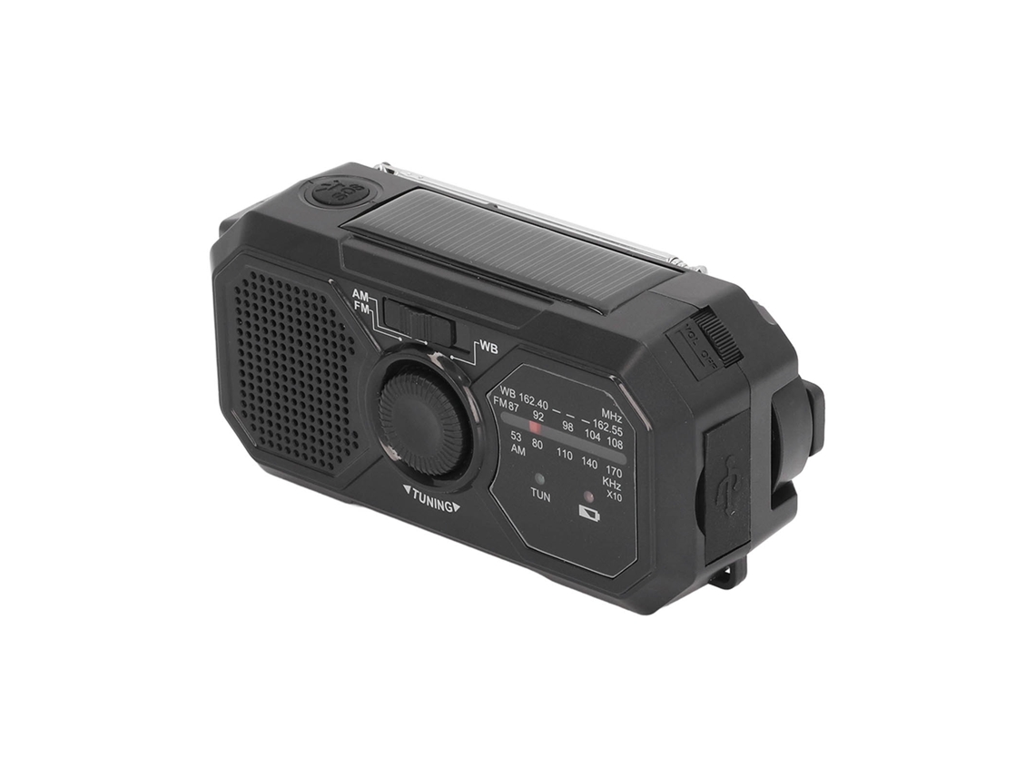 Radio Solar De Manivela Noaa Radio De Emergencia Meteorológica Portátil Y Multifuncional De Manivela Para Exteriores