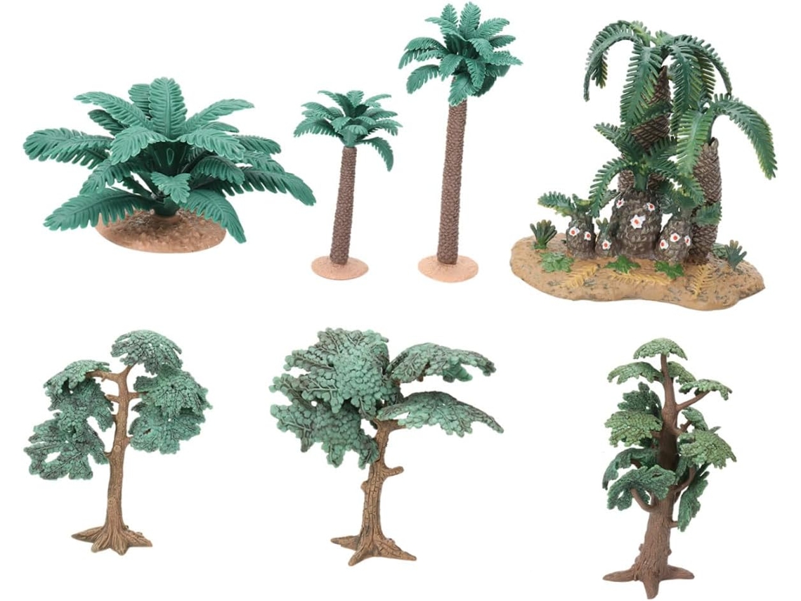 Modelo De Árbol En Miniatura De 7 Piezas, Color Verde Natural, Decoración De Oficina.