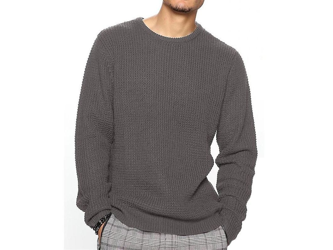 2026-jersey De Punto Waffle Para Hombre Manga Larga Cuello Tortuga Casual Pullover De Alta Calidad