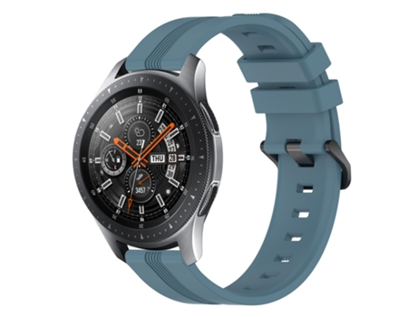 Correa de reloj inteligente para Samsung Galaxy Watch 46 mm 22 mm Correa de reloj Slicone a rayas cóncavas (Rock Cyan)
