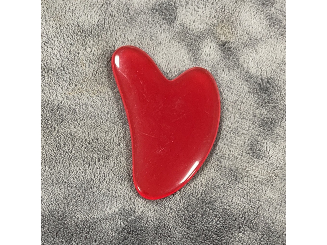 1 Placa de Gua Sha em Resina em Formato de Coração para Massagem Facial Ferramenta de Massagem Spa MDUG (vermelho C)