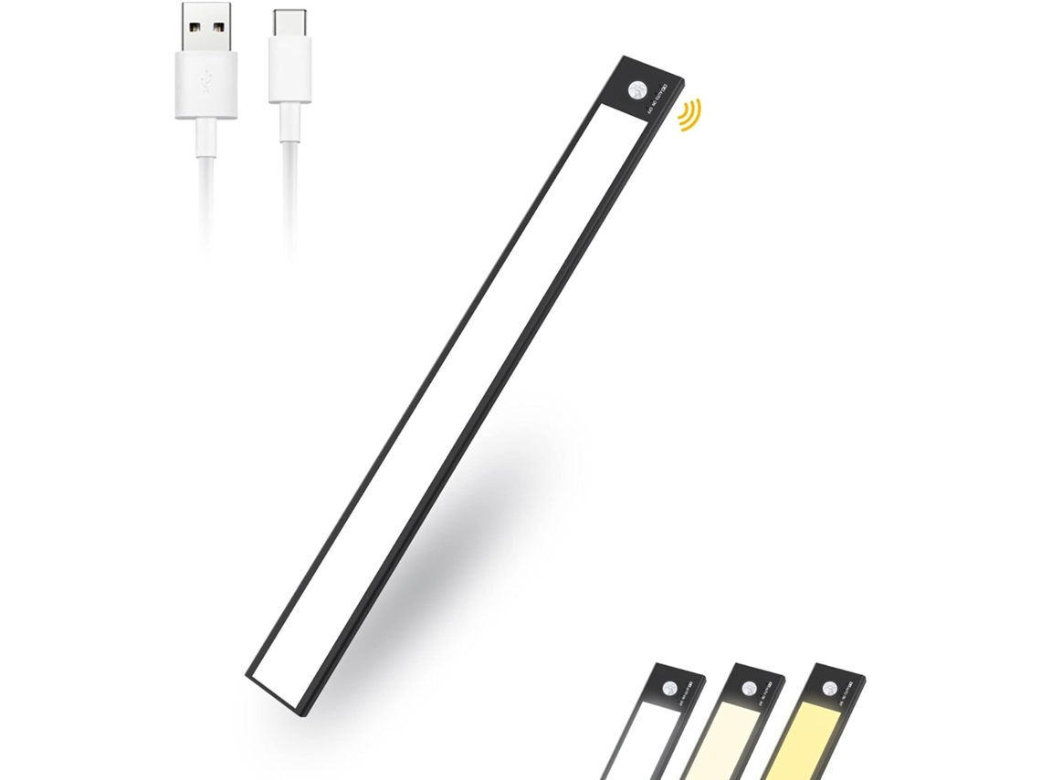 Luz Led para Armário com Sensor de Movimento Led Recarregável Regulável de 12 Polegadas Sob a Luz Do Armário de Cozinha Iluminação Magnética Sem Fio
