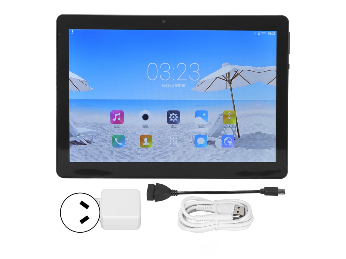 Tablet Android de 10,1 pulgadas, 1 GB de RAM, 16 GB de ROM, 8 núcleos, pantalla HD, color negro dorado claro