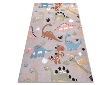 Alfombra Fun Dino Para Niños Dinosaurios Beige (180 x 270 cm)
