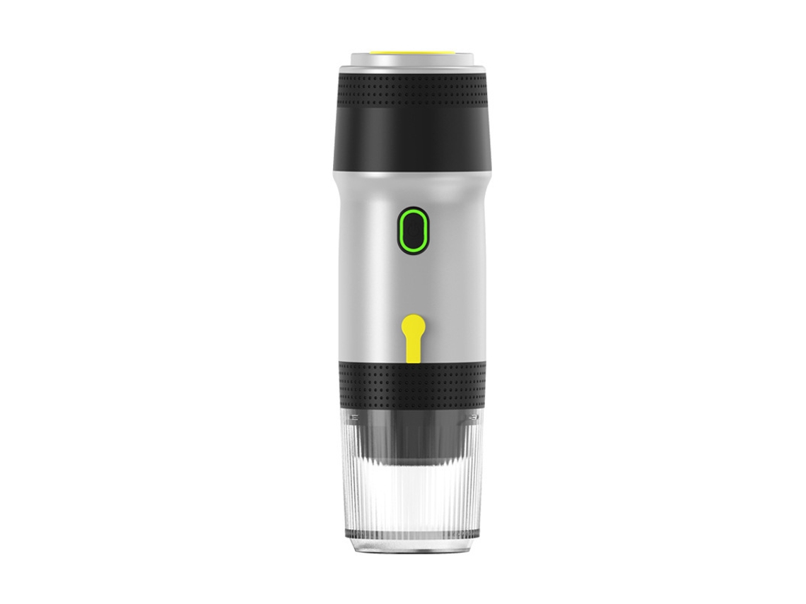 Cafetera expreso portátil Chrui con cápsula USB 3 en 1, cable USB y cable para coche (plateada)