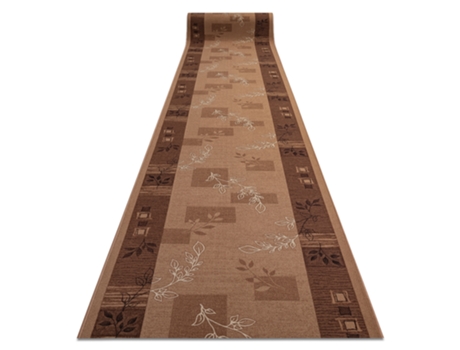 Alfombra de Pasillo Antideslizante DYWANY LUSZCZOW (67 x 1050 cm - Polipropileno - Marrón)