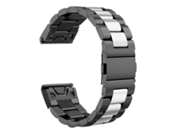 Correa Acero para Garmin quatix 6X Solar Negro y Prata