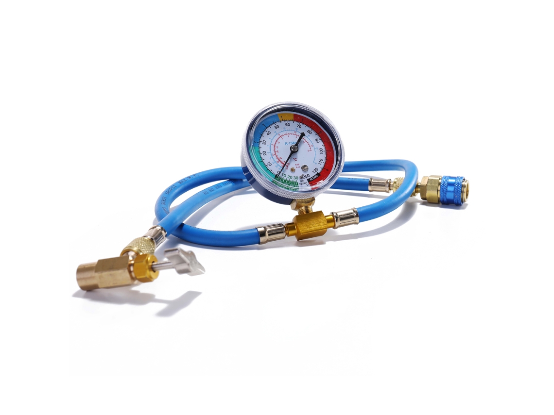 Kit De Recarga De Refrigerante R134a Con Manguera Y Manómetro Para Aire Acondicionado Automotriz.