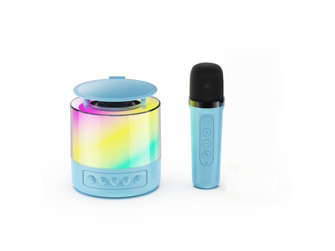 Máquina de karaoke, altavoz Bluetooth con 1 micrófono, regalo del Día del Niño Cuich (azul)