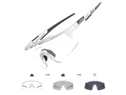 (estilo 1 Blanco) Gafas De Ciclismo Fotocromáticas Uv400, Con Lentes Fotocromáticas Y Protección Uv.