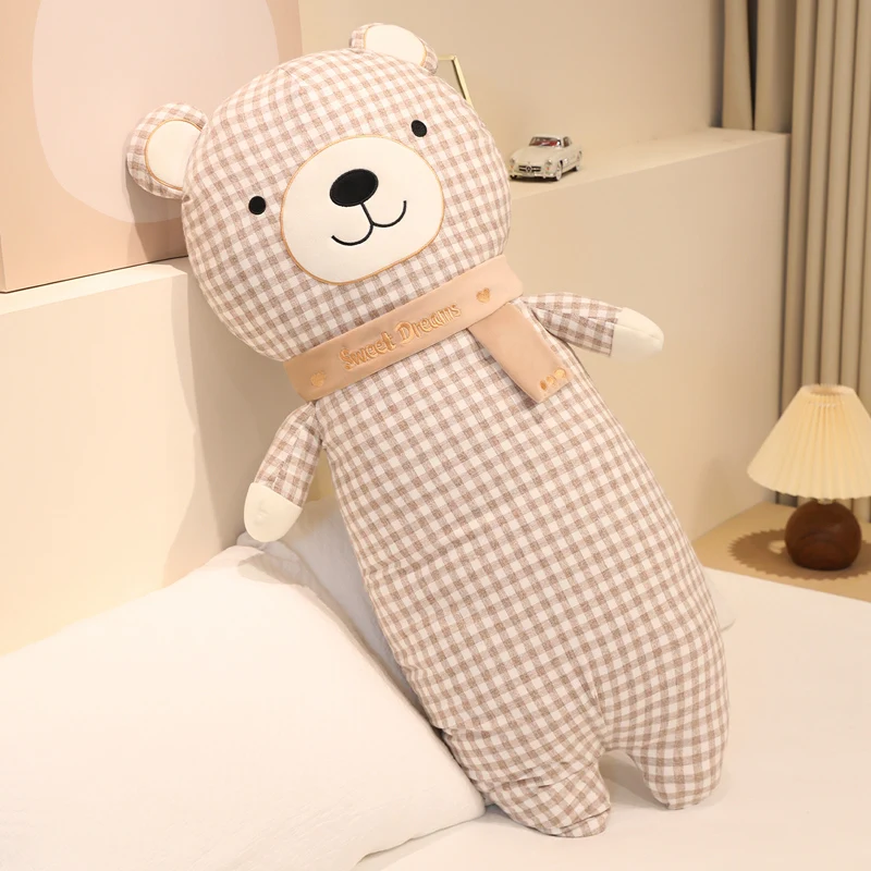 (color Café, 70 Cm) Almohada Larga Suave Con Forma De Oso De Peluche Para Adultos