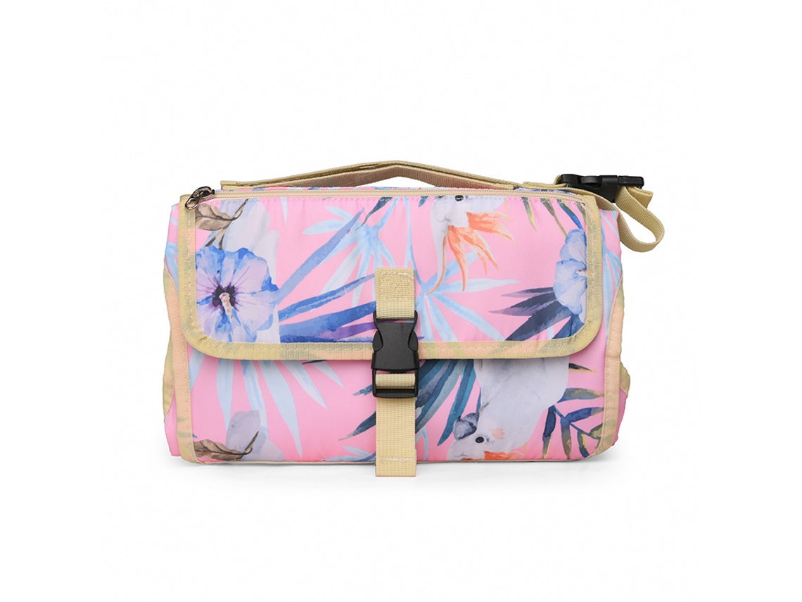 Bolso cambiador multifuncional Cuich, impermeable, plegable y extraíble (rosa)