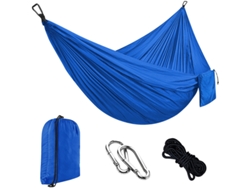 Hamaca Individual Chrui Con Cuerda De 2 M Y Mosquetón, 270 X 140 Cm (azul Rey)