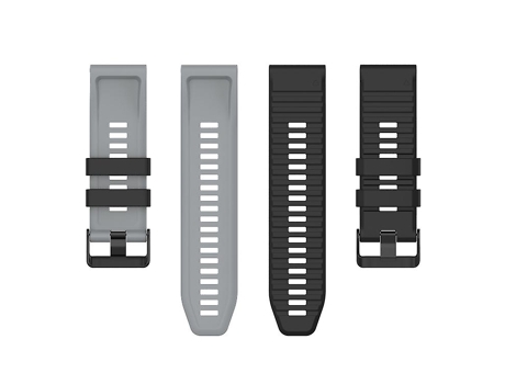 Correa De Reloj Inteligente Para Garmin Fenix 7, Correa De Reloj De Silicona Bicolor De 22Mm, Negro Y Gris VENISYMLIS
