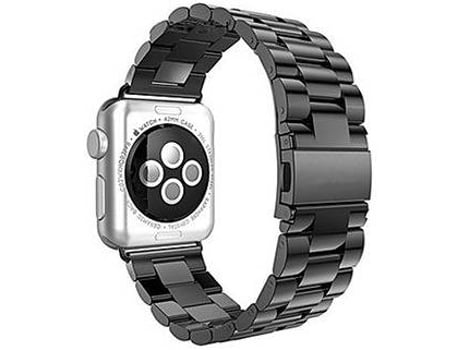Kit Brazalete, Herramienta y Protector de Pantalla de Vidrio para Apple Watch Series 6 PHONECARE Stainless Lux Negro