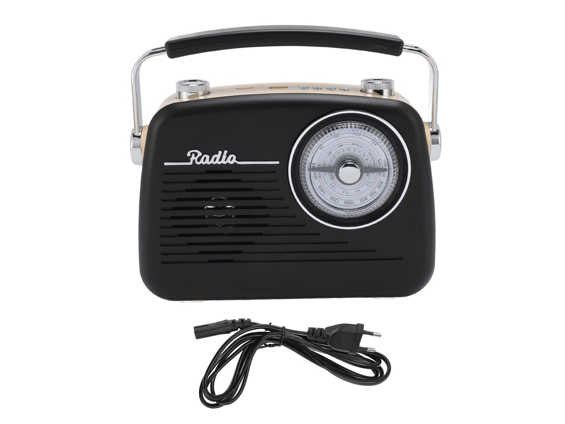 Alto-falante Bluetooth Portátil Mini Com Fm Am Sw Usb Bateria 1200mah Conexão Bluetooth 5.0 Preto Plugue Eu 220v