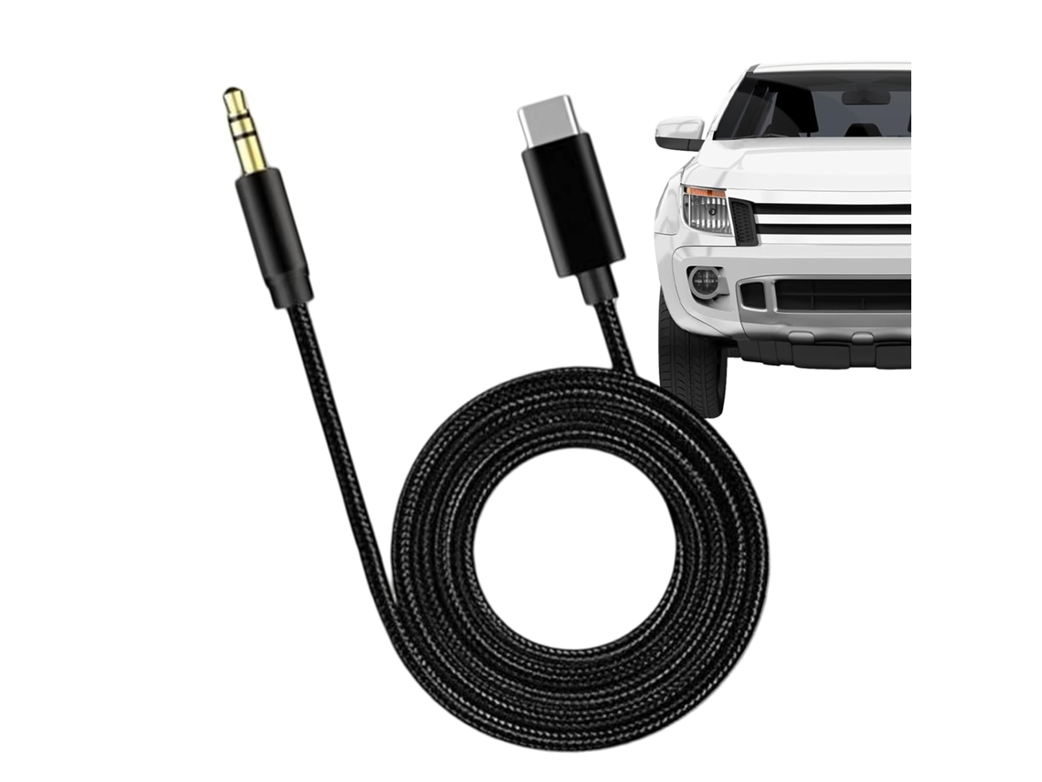 Cable de salida de audio, cable estéreo automotriz tipo C a 3,5 mm | Cable estéreo blindado de 1 metro para múltiples dispositivos Jortmrd