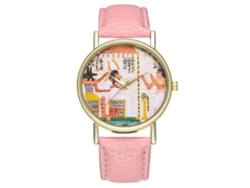 Reloj De Pulsera Unisex De Cuarzo Con Estampado Vintage Rosa