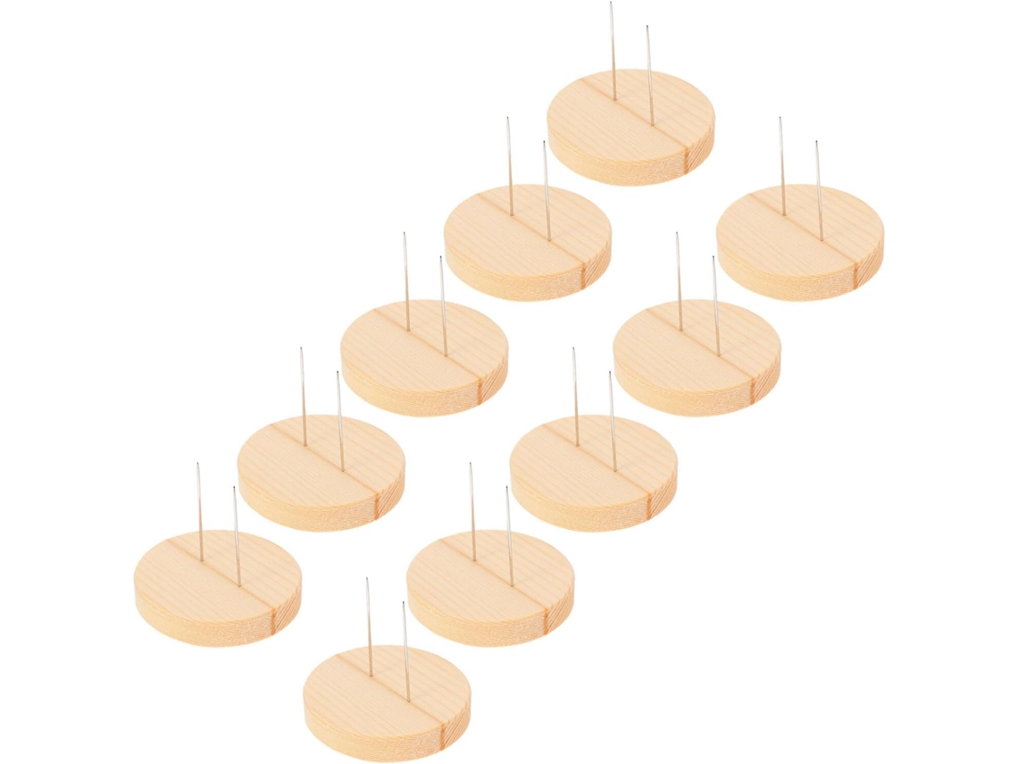 Lote De 10 Soportes De Madera Para Muñecas De Ganchillo Con Agujas Dobles Y Bases Redondas 5