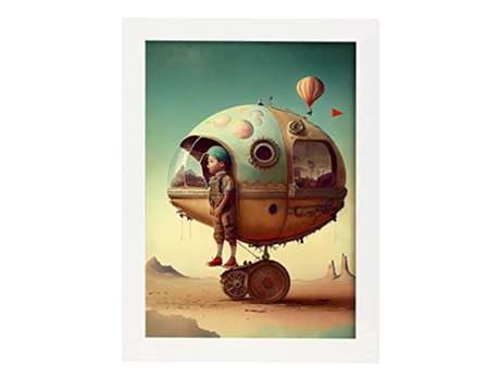 NACNIC Poster Carro En Estilo Surrealismo Cinematográfico Ilustraciones Y Grabados De Historieta Abstracta Y Artística A3 Marcos Blancos