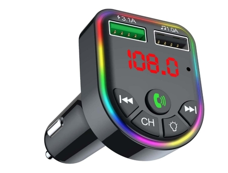Adaptador Bluetooth Coche Mp3 Cargador Estéreo Fm Receptor Inalámbrico USB Música Audio Transmisor Radio, Bisbisous