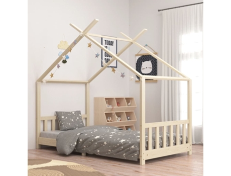 MAISON EXCLUSIVE - Estructura de cama infantil de madera maciza de pino 90x200 cm