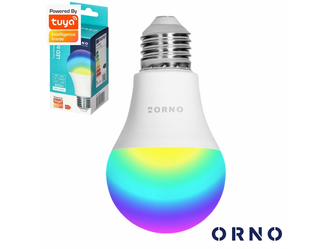 Bombilla LED Tuya Orno E27 A60 5,5W RGBW 6000K 800lm