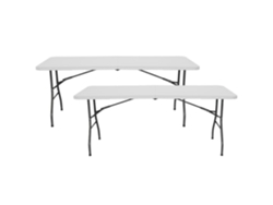 Pack 2 Mesas Plegables 240cm Rectangular Blanca Catering THINIA