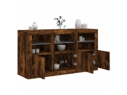 Aparador Con Luces Led Roble Ahumado 123x37x67 Cm