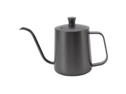 Jarra de café larga y fina de acero inoxidable negra, antioxidante, con tapa, 350 ml para el hogar