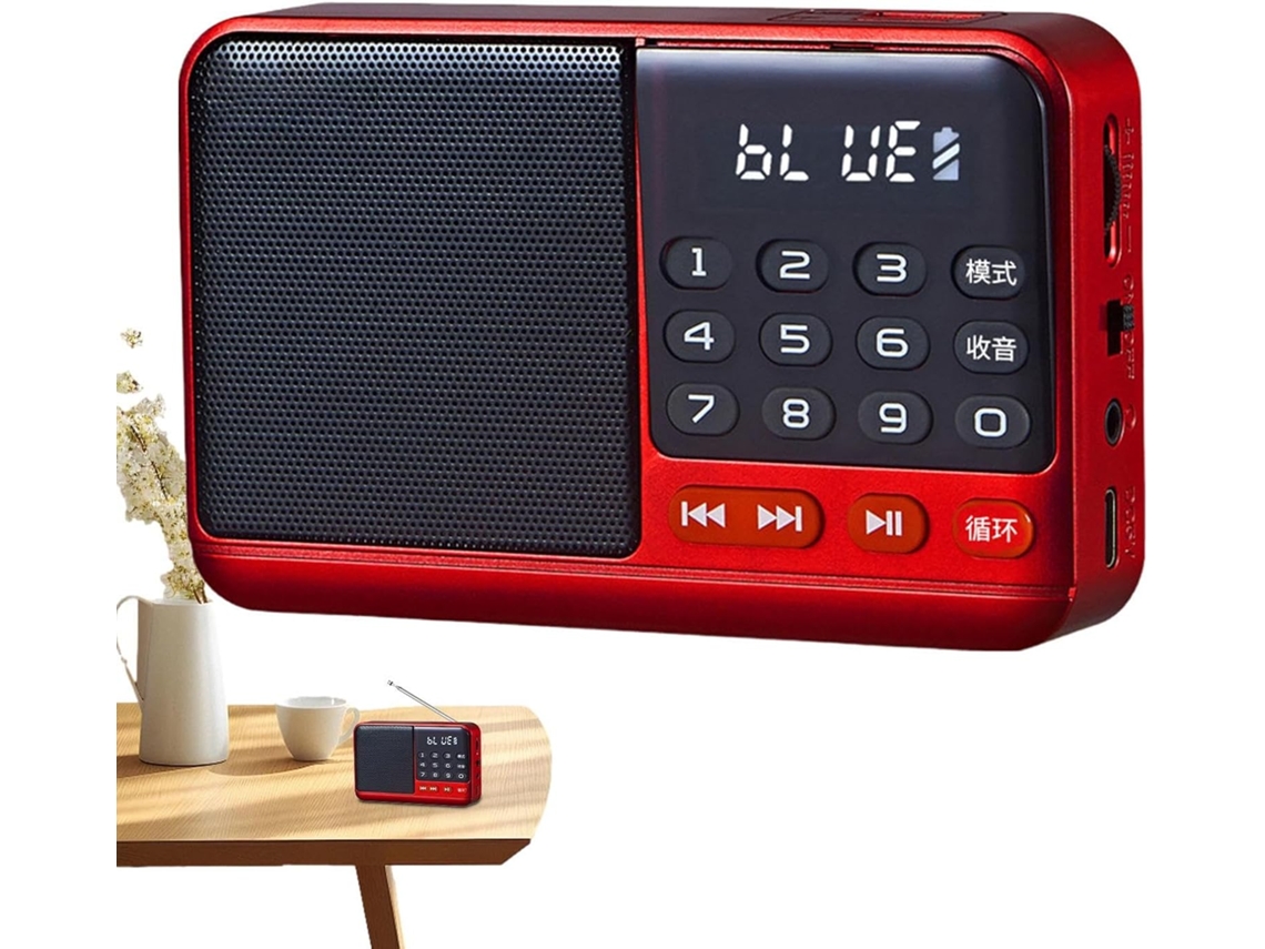 Radio portátil AM/FM, radios para el hogar, reproductor MP3 con pantalla LED para celulares y computadoras, sonido confiable y múltiples opciones de conexión. Jortmrd