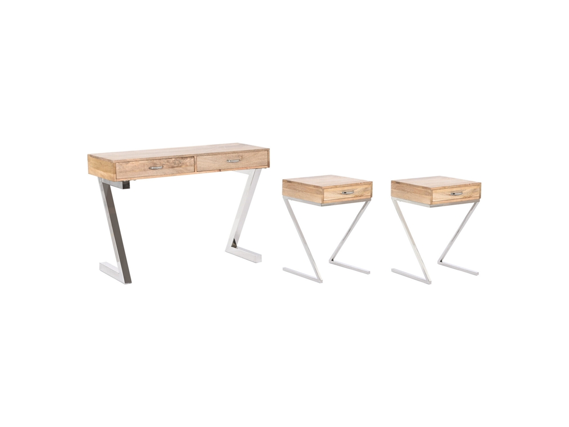 Conjunto de 3 mesas consola ALEXANDRA HOUSE LIVING en madera de mango con mesas auxiliares, 110x41,5x76cm